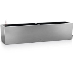 LECHUZA Jardiniere - Balconera Steel 80 - 79 x 19 x 19 cm - Gris perle