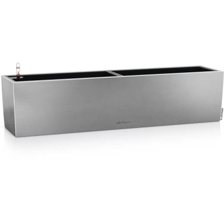 LECHUZA Jardiniere - Balconera Steel 80 - 79 x 19 x 19 cm - Gris perle