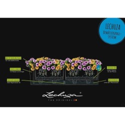 LECHUZA Jardiniere - Balconera Steel 80 - 79 x 19 x 19 cm - Gris perle