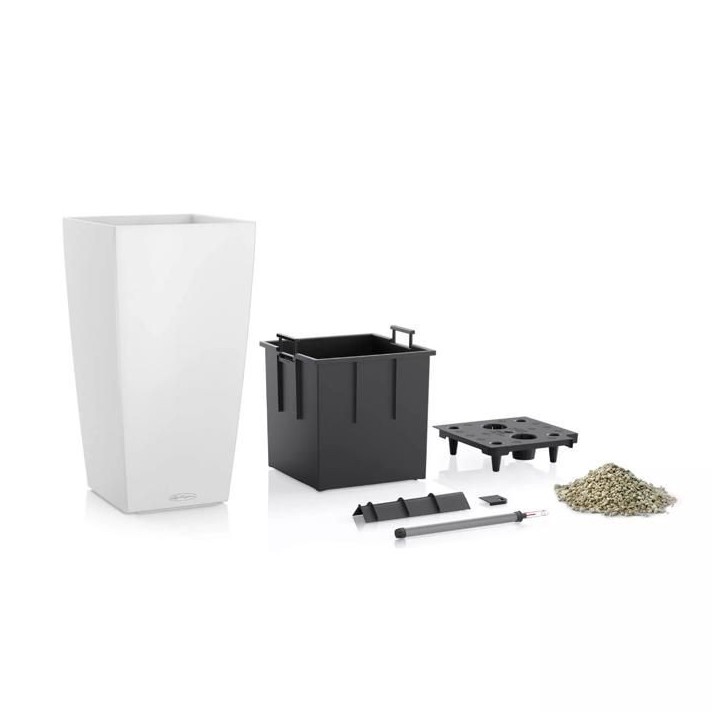 Jardiniere - LECHUZA - Cubico Color 30 - Ardoise - Systeme de sous-irrigation - Résistance au gel Jardiniere - LECHUZA - Cubico Color 30 - Ardoise - Systeme de sous-irrigation - Résistance au gel