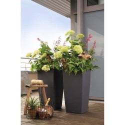 LECHUZA Pot de fleurs - Cubico color 40 - 39,5 x 39,5 x 75,5 cm - 31 L