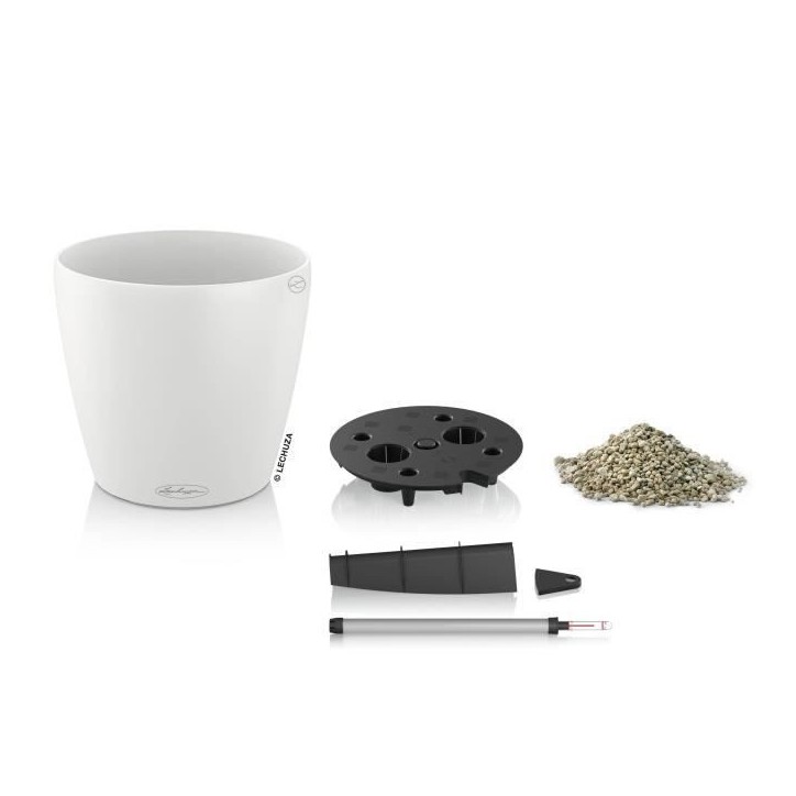 LECHUZA Pot de fleurs Classico Color 43 - All-in-one - Ø 42,0 x 39,5 cm - Kit complet - Blanc - 13230 LECHUZA Pot de fleurs Classico Color 43 - All-in-one - Ø 42,0 x 39,5 cm - Kit complet - Blanc - 13230