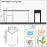 LECHUZA Pot de fleur - CANTO Stone 40 LED - 40 x 40 x 56 cm - Lit Sur