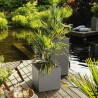LECHUZA Pot de fleur - CANTO Stone 40 LED - 40 x 40 x 56 cm - Lit Sur