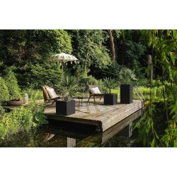 LECHUZA Pot de fleurs - Canto Stone 40 - 40 x 40 x 76 cm - Kit complet