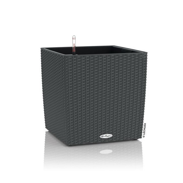 LECHUZA Pot de fleurs - Cube cottage 30 - 29,5 x 29,5 x 30 cm - 12 L - Kit complet - Granit LECHUZA Pot de fleurs - Cube cottage 30 - 29,5 x 29,5 x 30 cm - 12 L - Kit complet - Granit