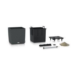 LECHUZA Pot de fleurs Cube cottage 50 - 50 x 50 x 50 cm - Kit complet