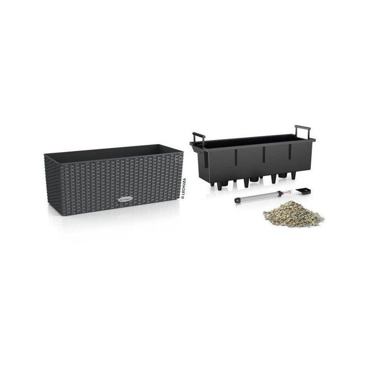 LECHUZA Jardiniere - Balconera Cottage 50 50 x 19 x 19 cm - Kit Complet - Granit LECHUZA Jardiniere - Balconera Cottage 50 50 x 19 x 19 cm - Kit Complet - Granit