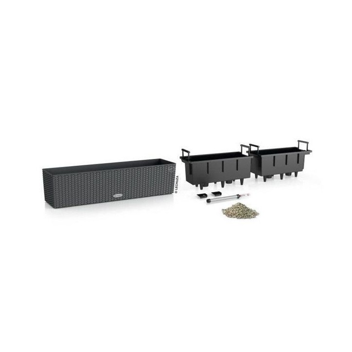 LECHUZA Jardiniere BALCONERA Cottage 80 ALL-IN-ONE Granit 443324