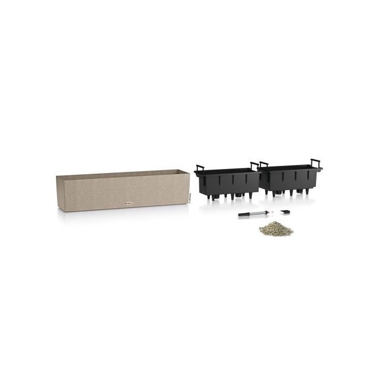 LECHUZA Jardiniere BALCONERA Stone 80 ALL-IN-ONE Beige LECHUZA Jardiniere BALCONERA Stone 80 ALL-IN-ONE Beige