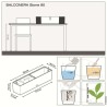 LECHUZA Jardiniere BALCONERA Stone 80 ALL-IN-ONE Beige