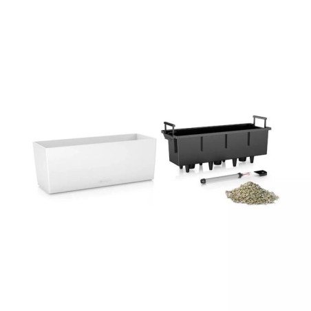 Jardiniere - Lechuza UK - Balconera Color 50 - Ardoise - Rectangulaire - Avec réserve d'eau
