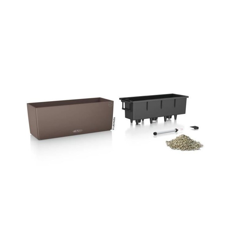 LECHUZA Kit de plantation en pot Balconera 50 - 50x19 cm - Polypropylene - Marron - Intérieur & extérieur LECHUZA Kit de plantation en pot Balconera 50 - 50x19 cm - Polypropylene - Marron - Intérieur & extérieur