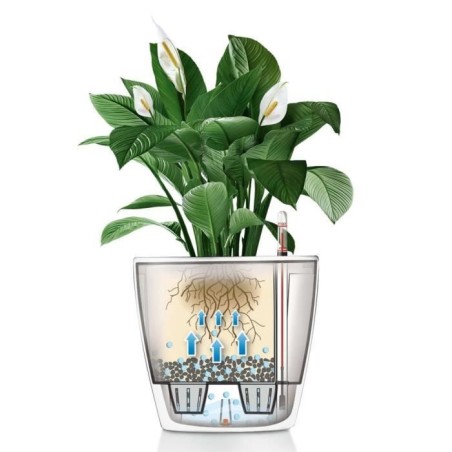 LECHUZA Jardiniere Classico 28 LS ALL-IN-ONE Blanc brillant 16040 421466