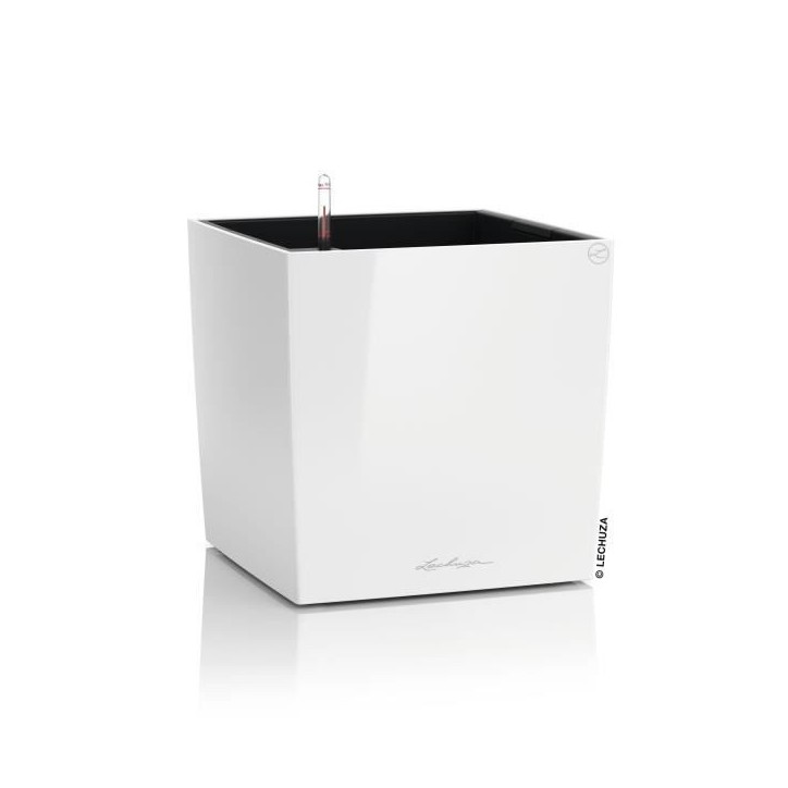 LECHUZA Pot de fleurs - Cube premium 40 - 39,0 x 39,0 x 40 cm - 31 L - Kit complet - Blanc brillant LECHUZA Pot de fleurs - Cube premium 40 - 39,0 x 39,0 x 40 cm - 31 L - Kit complet - Blanc brillant