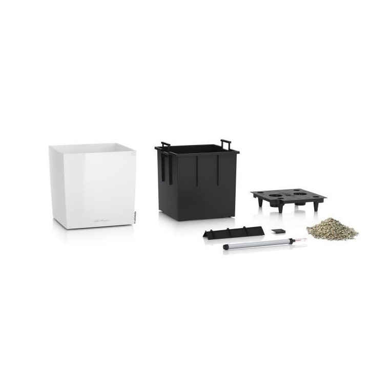 LECHUZA Pot de fleurs - Cube premium 40 - 39,0 x 39,0 x 40 cm - 31 L - Kit complet - Blanc brillant LECHUZA Pot de fleurs - Cube premium 40 - 39,0 x 39,0 x 40 cm - 31 L - Kit complet - Blanc brillant