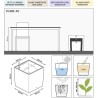 LECHUZA Pot de fleur - Cube Premium 40 - 39,0 x 39,0 x 40 cm - Kit com