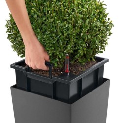 LECHUZA Pot de fleurs Cubico Alto 40 ALL-IN-ONE - 40 x 40 x 105 cm - 1