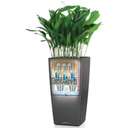 LECHUZA Pot de fleurs Cubico Alto 40 ALL-IN-ONE - 40 x 40 x 105 cm - 1