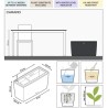 LECHUZA Jardiniere - Cararo Premium - 75 x 30 x 42,5 cm - Kit complet