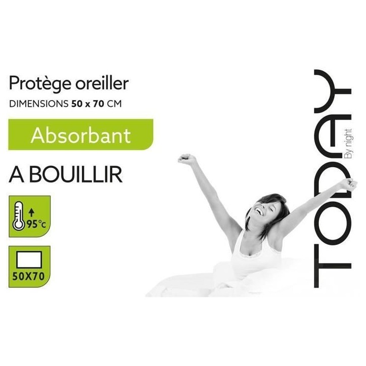 Protege oreiller absorbant TODAY - 50x70 cm - A bouillir Protege oreiller absorbant TODAY - 50x70 cm - A bouillir