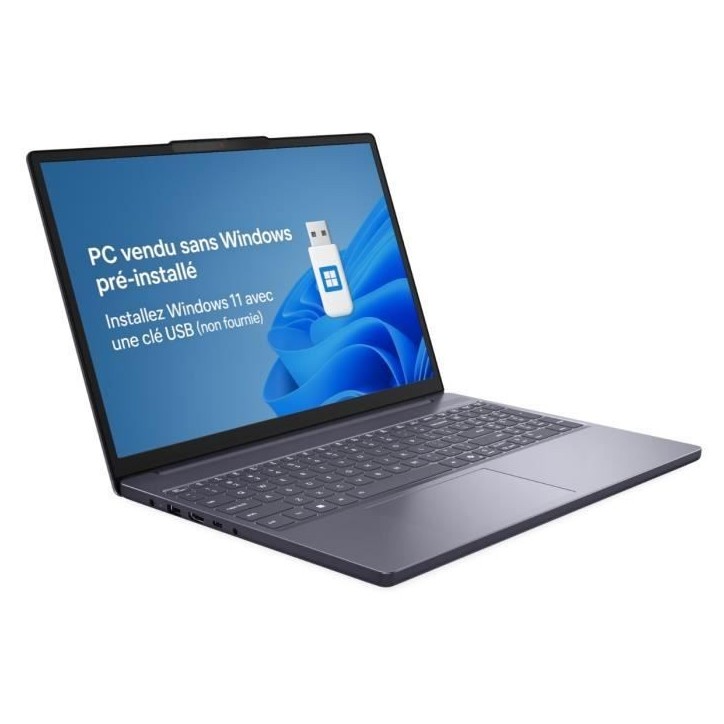 PC portable LENOVO IdeaPad Slim 3 15IRH10 | Sans Windows - 15,3 WUXGA IPS - Core i5-13420H - RAM 16 Go - SSD 512 Go - AZERTY