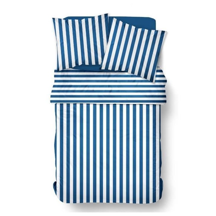 Parure de lit - TODAY Summer Stripes - 240x220 cm - 2 personnes - coton imprimé rayé Parure de lit - TODAY Summer Stripes - 240x220 cm - 2 personnes - coton imprimé rayé