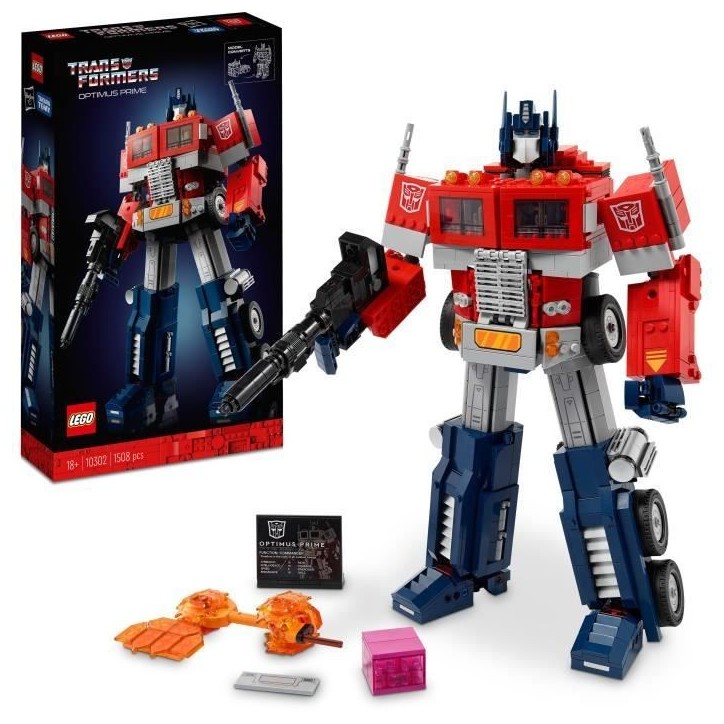 LEGO ICONS™ 10302 Optimus Prime, Figurine Autobot Robot de Transformers, Maquette Camion, Adulte