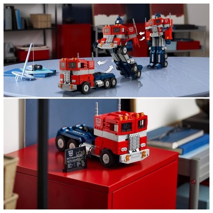 LEGO ICONS™ 10302 Optimus Prime, Figurine Autobot Robot de Transformers, Maquette Camion, Adulte
