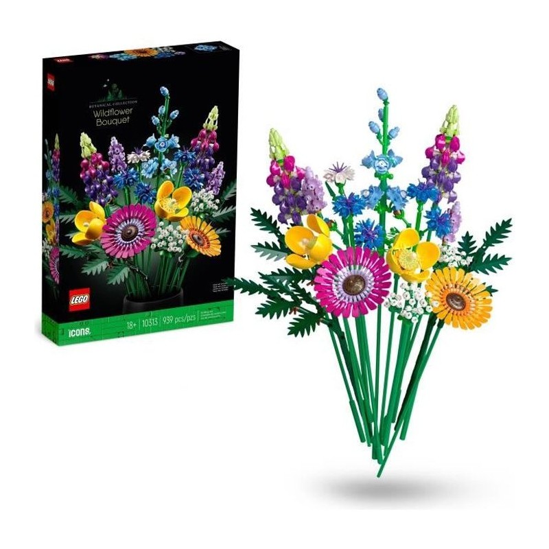 LEGO Icons 10313 Bouquet de Fleurs Sauvages, Plantes Artificielles ave LEGO Icons 10313 Bouquet de Fleurs Sauvages, Plantes Artificielles ave