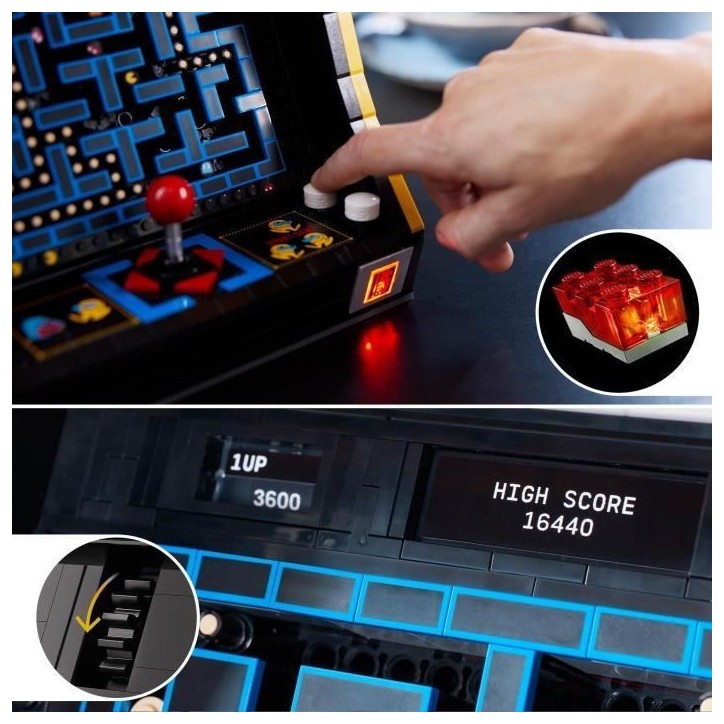 LEGO 10323 Exclu Cdiscount Icons Jeu d'Arcade PAC-MAN, Maquette pour Adultes a Construire, Machine de Jeu avec des Personnages LEGO 10323 Exclu Cdiscount Icons Jeu d'Arcade PAC-MAN, Maquette pour Adultes a Construire, Machine de Jeu avec des Personnages