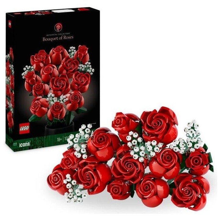 LEGO 10328 Icons Le Bouquet de Roses, Fleurs Artificielles pour Décorer, Cadeau de Saint-Valentin pour Adultes LEGO 10328 Icons Le Bouquet de Roses, Fleurs Artificielles pour Décorer, Cadeau de Saint-Valentin pour Adultes