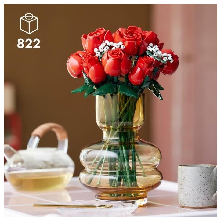 LEGO 10328 Icons Le Bouquet de Roses, Fleurs Artificielles pour Décorer, Cadeau de Saint-Valentin pour Adultes LEGO 10328 Icons Le Bouquet de Roses, Fleurs Artificielles pour Décorer, Cadeau de Saint-Valentin pour Adultes
