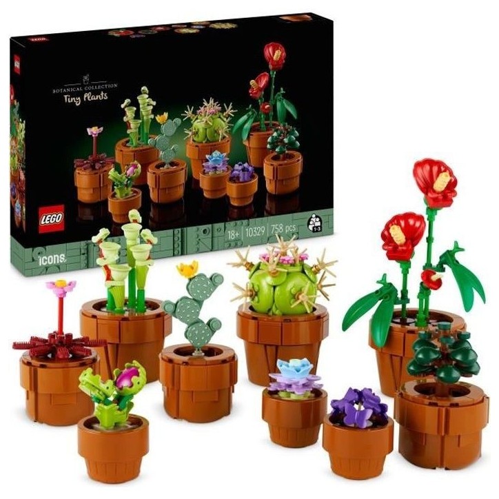 LEGO Icons 10329 Les Plantes Miniatures, Collection Botanique 9 Plantes Artificielles avec des Fleurs, Décoration d'Intérieur LEGO Icons 10329 Les Plantes Miniatures, Collection Botanique 9 Plantes Artificielles avec des Fleurs, Décoration d'Intérieur