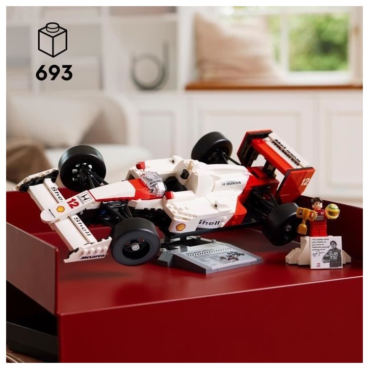 LEGO Icons 10330 McLaren MP4/4 et Ayrton Senna, Set Modele Réduit de Voiture pour Adultes