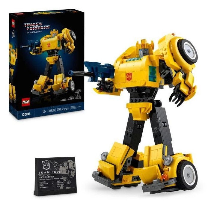 LEGO Icons 10338 Transformers Bumblebee - Figurine Robot pour Adultes - Véhicule