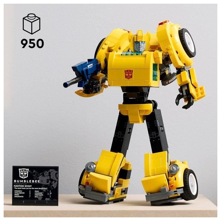 LEGO Icons 10338 Transformers Bumblebee - Figurine Robot pour Adultes - Véhicule