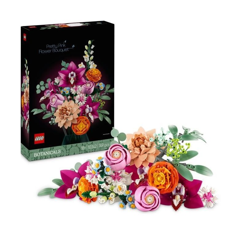 LEGO Botanique 10342 Le joli bouquet de fleurs roses - Set de construc LEGO Botanique 10342 Le joli bouquet de fleurs roses - Set de construc