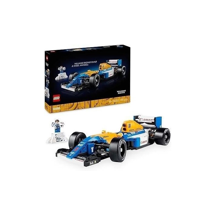 LEGO Icons 10353 Williams Racing FW14B et Nigel Mansell - Voiture de course F1 pour adulte