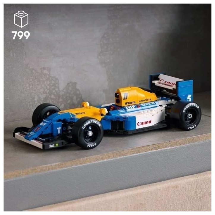 LEGO Icons 10353 Williams Racing FW14B et Nigel Mansell - Voiture de course F1 pour adulte