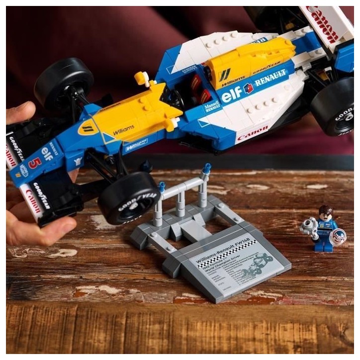 LEGO Icons 10353 Williams Racing FW14B et Nigel Mansell - Voiture de course F1 pour adulte