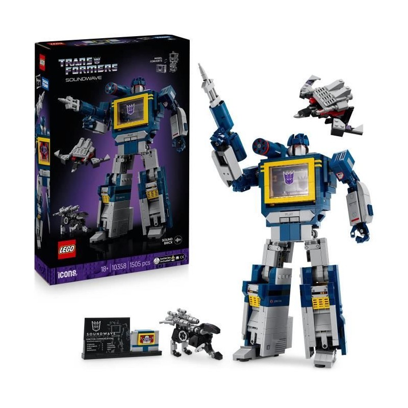 LEGO Icons 10358 Transformers : Soundwave - Set de Construction pour A