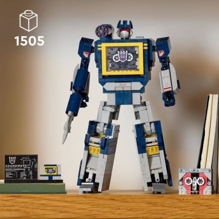 LEGO Icons 10358 Transformers : Soundwave - Set de Construction pour Adulte - Maquette