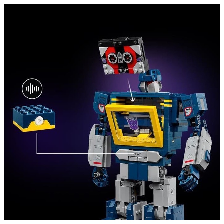 LEGO Icons 10358 Transformers : Soundwave - Set de Construction pour Adulte - Maquette