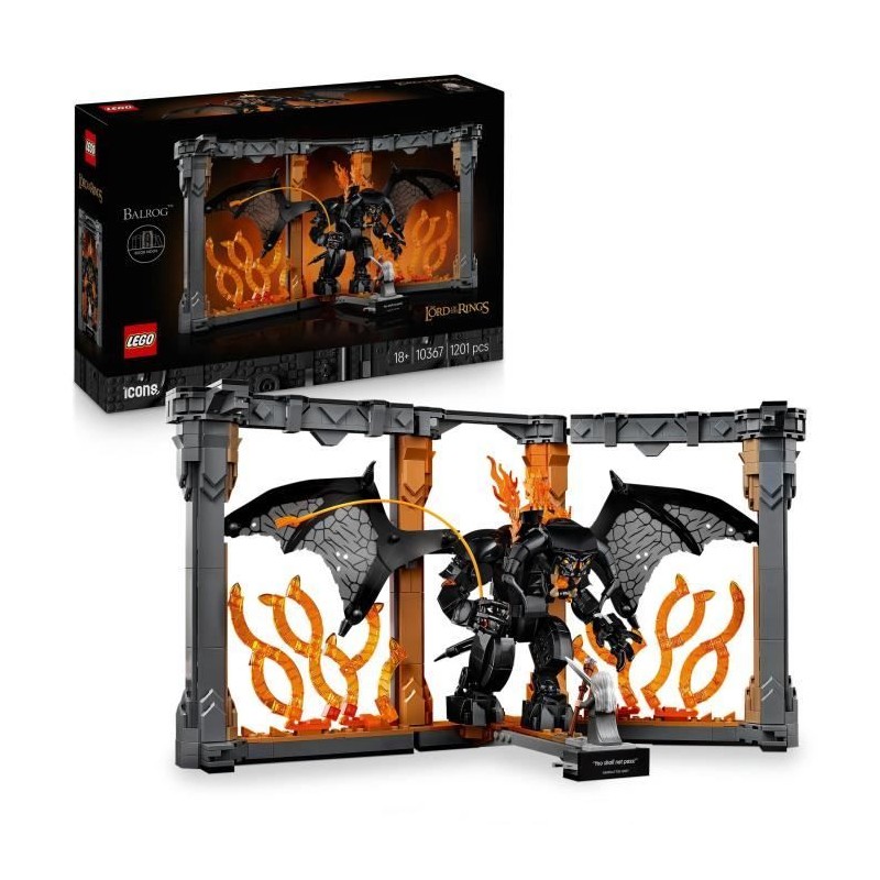 LEGO Icons Le Seigneur des Anneaux : Book Nook du Balrog - Set de Cons