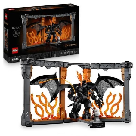 LEGO Icons Le Seigneur des Anneaux : Book Nook du Balrog - Set de Cons