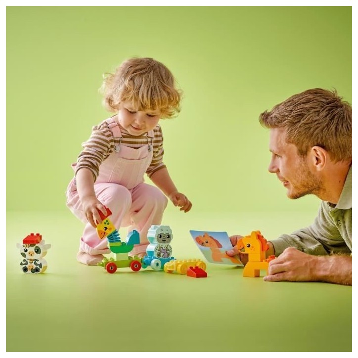 LEGO 10412 DUPLO My First Le Train des Animaux, Jouet a Roues pour Enfants, Animaux Créatifs a Construire
