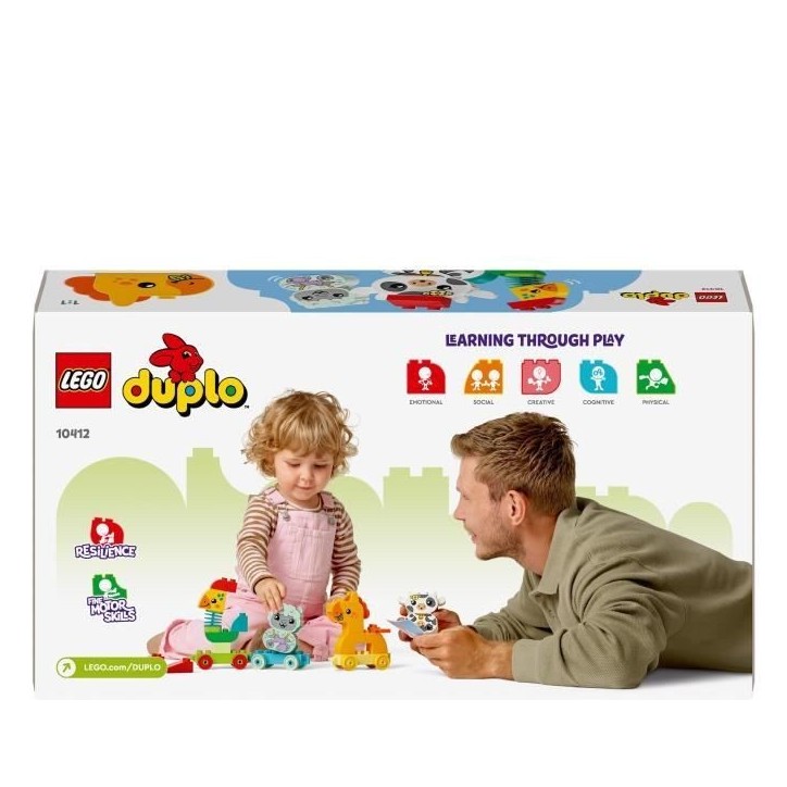 LEGO 10412 DUPLO My First Le Train des Animaux, Jouet a Roues pour Enfants, Animaux Créatifs a Construire