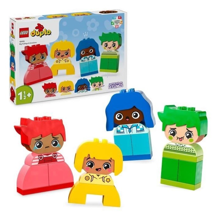 LEGO 10415 DUPLO My First Fortes Émotions et Grands Sentiments, Jouet pour Bébés, 23 Briques Colorées et 4 Personnages