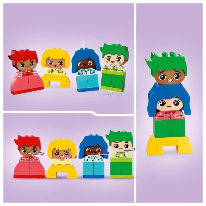 LEGO 10415 DUPLO My First Fortes Émotions et Grands Sentiments, Jouet pour Bébés, 23 Briques Colorées et 4 Personnages